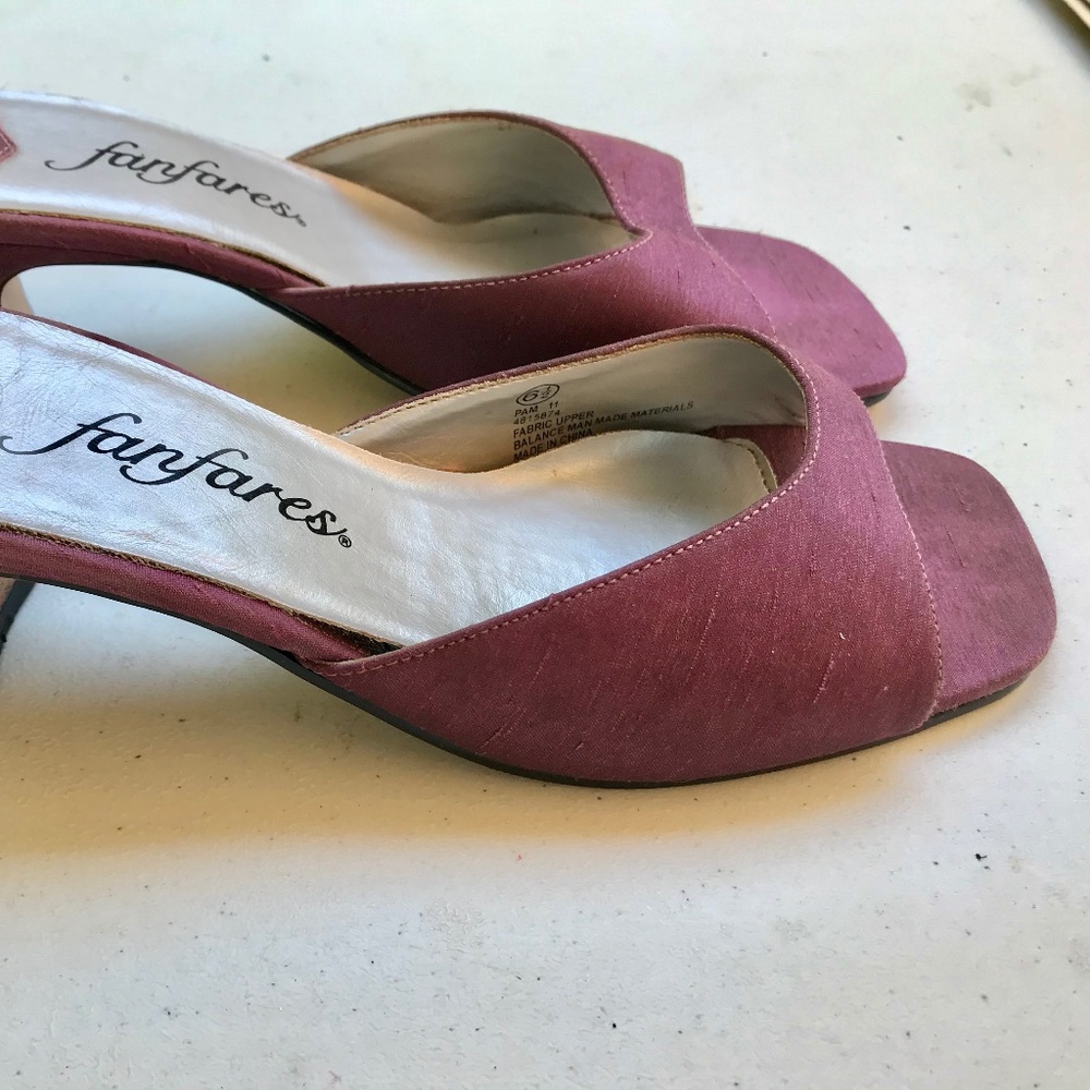Fanfares Purple Open-Toe Heels Size 6.5 - Picture 4 of 9